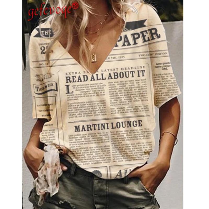 

Модные весенние блузки с цветочным принтом, футболки с коротким рукавом и V-образным вырезом, повседневные 8XL жёлтый