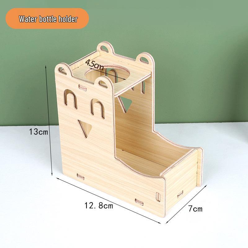 Solid Wood Hamster House with Stairs - Single or Double Layer Nest for Sleeping and Play