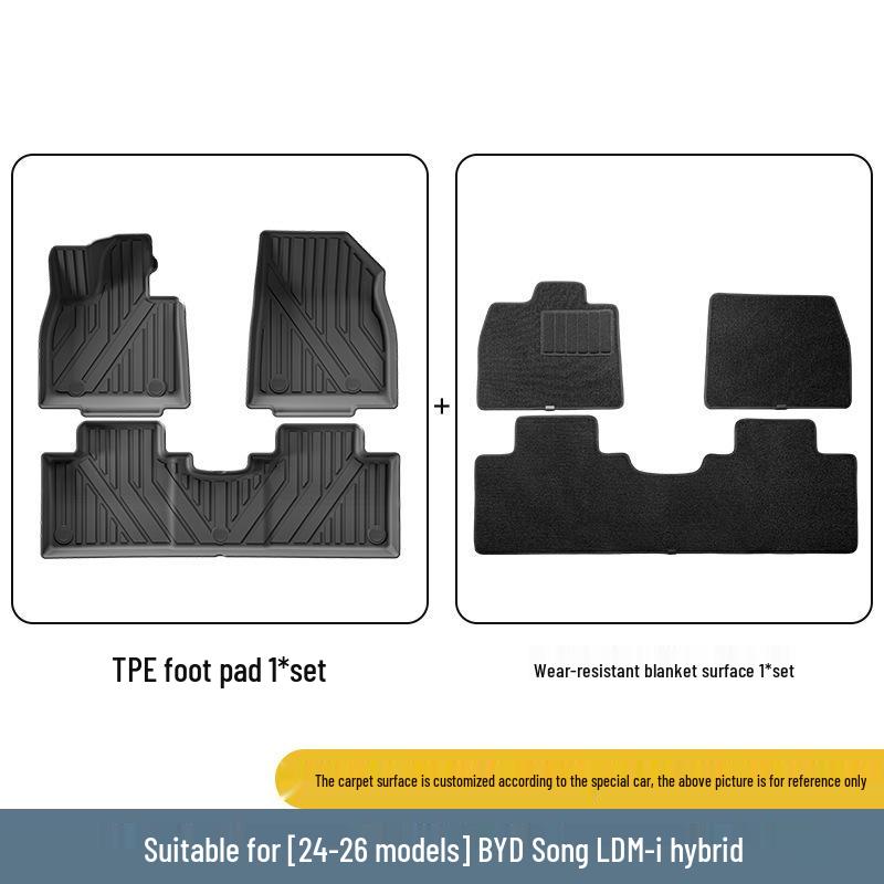 TPE Floor Mats for BYD Song L DM-i (2024-2026), Including Trunk and Seat Back Mats