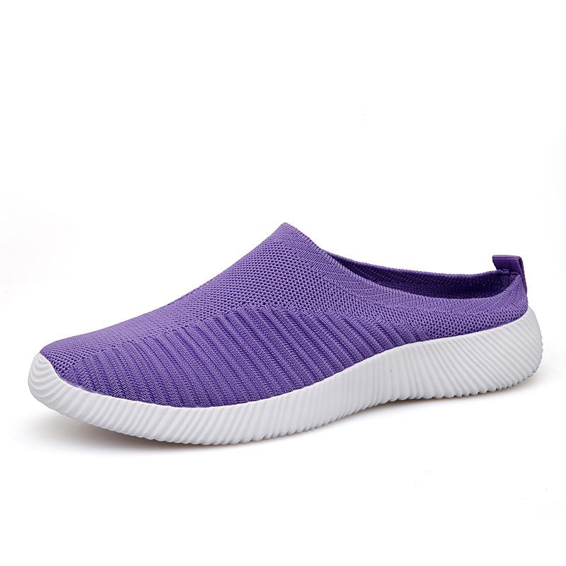 

Women s shoes large size sports shoes lazy shoes woven casual women s shoes elderly shoes socks mouth mother shoes 44 фіолетовий