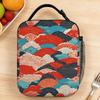 Japanese Folk Art  Lunch Bag  Outdoor Picnic Lunch Box For Girls  Aesthetic Print Tote Food Bags Waterproof Portable Cooler Bag