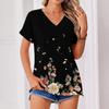 Womens Summer Tops  Short Sleeve V Neck Shirts Casual Dressy  Summer Blouses Tunic Top