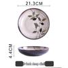 Bairun Ceramic American-Style Bowls & Plates Set - INS Style, Underglaze Color, Ideal Housewarming Gift & Tableware for Dinner or Noodles.