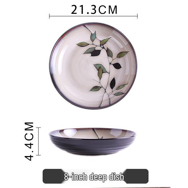 Bairun Ceramic American-Style Bowls & Plates Set - INS Style, Underglaze Color, Ideal Housewarming Gift & Tableware for Dinner or Noodles.