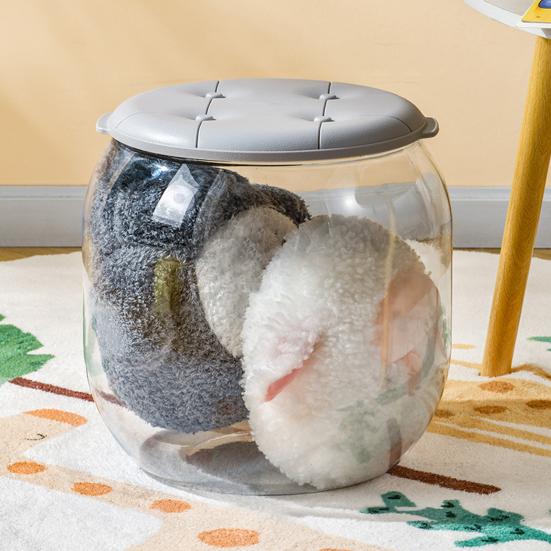 Storage Box Stuffed Animal Organizer Large Capacity Transparent Design Dustproof Stuffed Animal