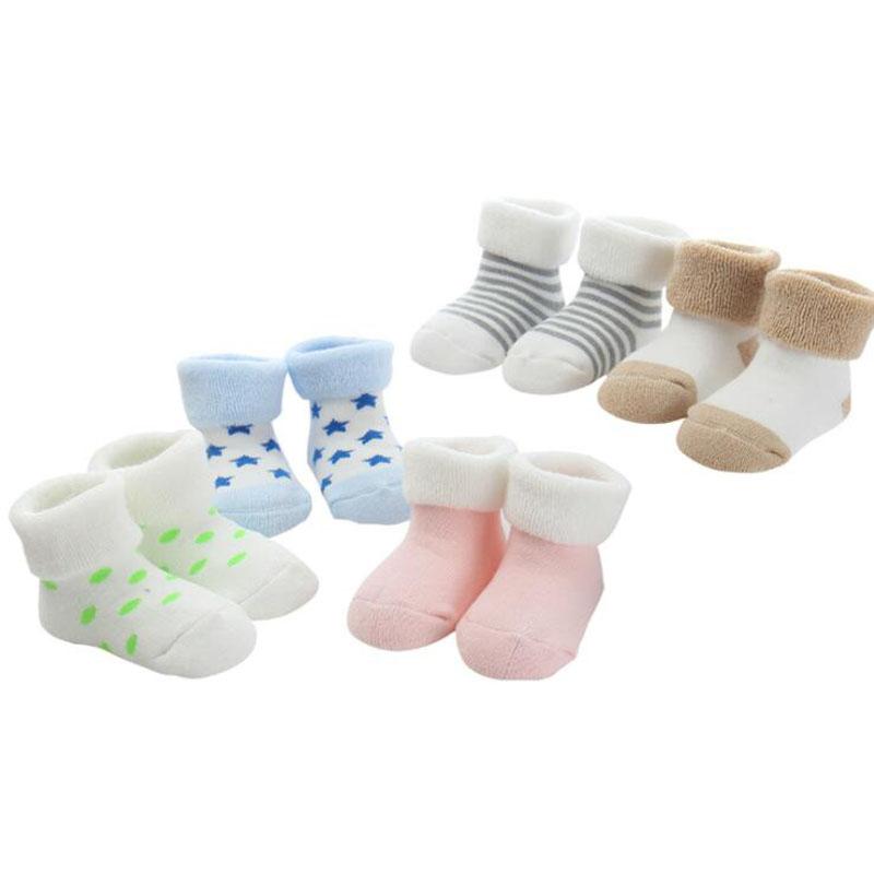 5Pair New warm baby toddler socks cartoon cotton autumn and winter baby foot socks