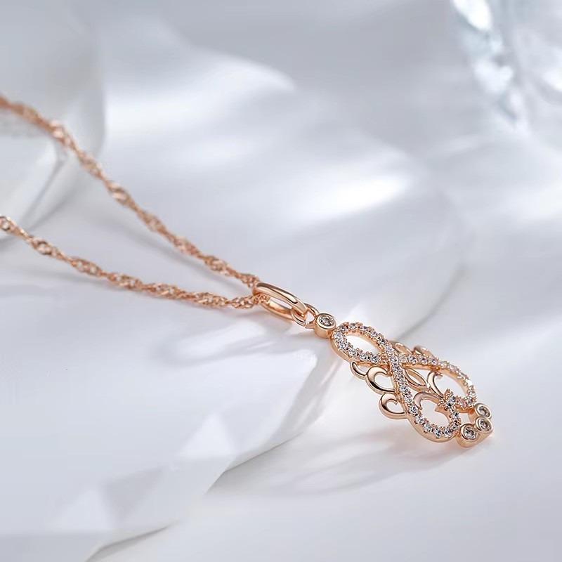 1Hollow Flower Necklace Flower Pendant Bridal Wedding Bohemian Style Jewelry Valentine's Day Gift