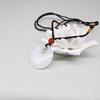 Conch Stone White Jade Concentric Circle Pendant Necklace