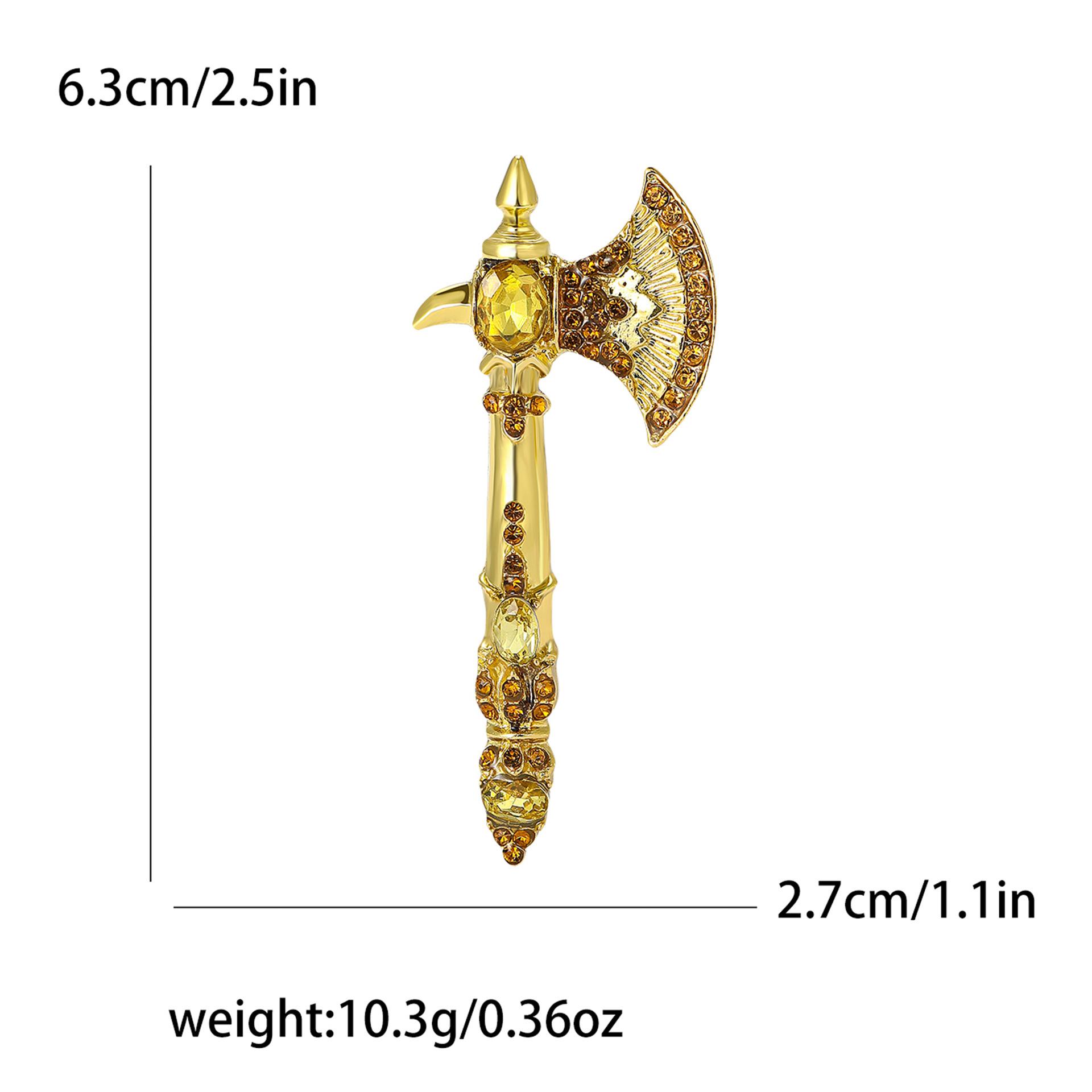 

Персонализированная креативная брошь-топор из сплава со стразами, властная ретро-булавка для мужского костюма, пальто, корсажа