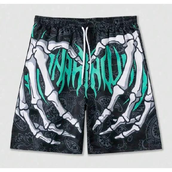 2026 Men's New Summer Funny Skull Hand Pattern Shorts