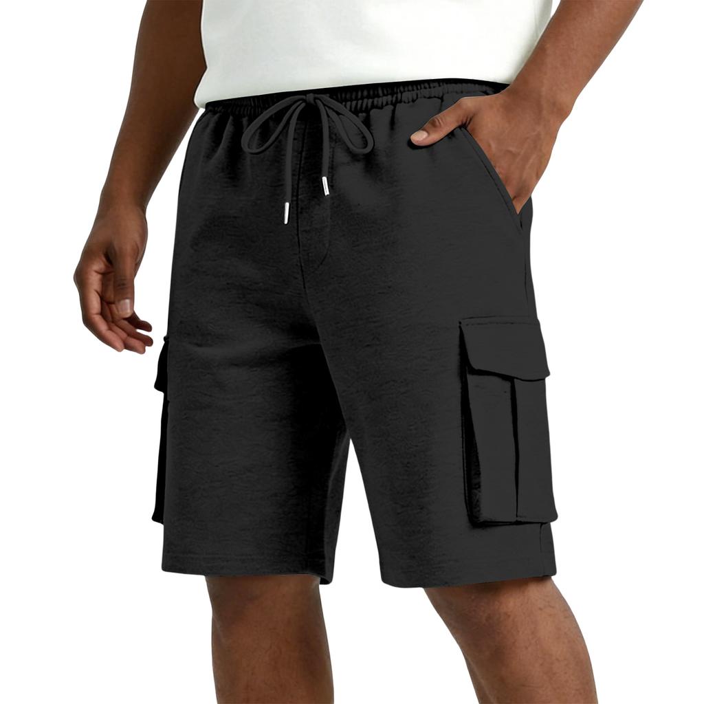 Men Drawstring Waist Casual Cargo Shorts Relaxed Fit Five Pocket Design Comfortable Lightweight Fabric Shorts