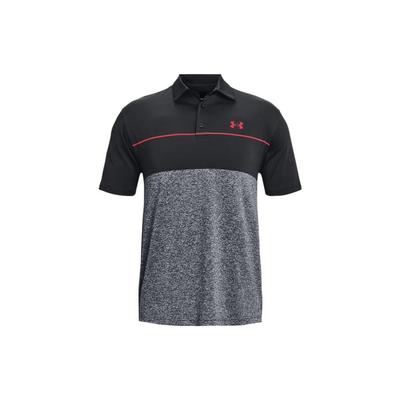 Color Block Logo Print Golf Short Sleeve Polo Shirt Men Polo Shirts Black 1327037-049