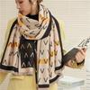 Luxusní kašmírový šátek Zimní Dámské Šály Pašmína Teplá Deka Zábaly Dámská šátek Foulard Bandana Značka Silný potisk šátky