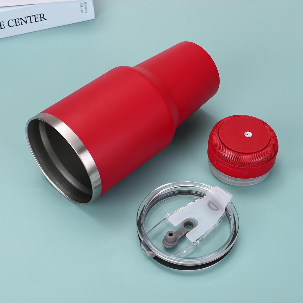 30oz Insulated Stainless Steel Bluetooth Speaker Cup with Straw