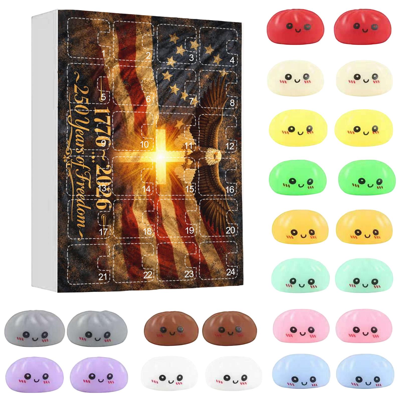 

24 Pack Bun Squeeze Toys Blind Box Set with Airplane Box 3D Squeezing Toys for Stress Relief and Hand Exercise One Size