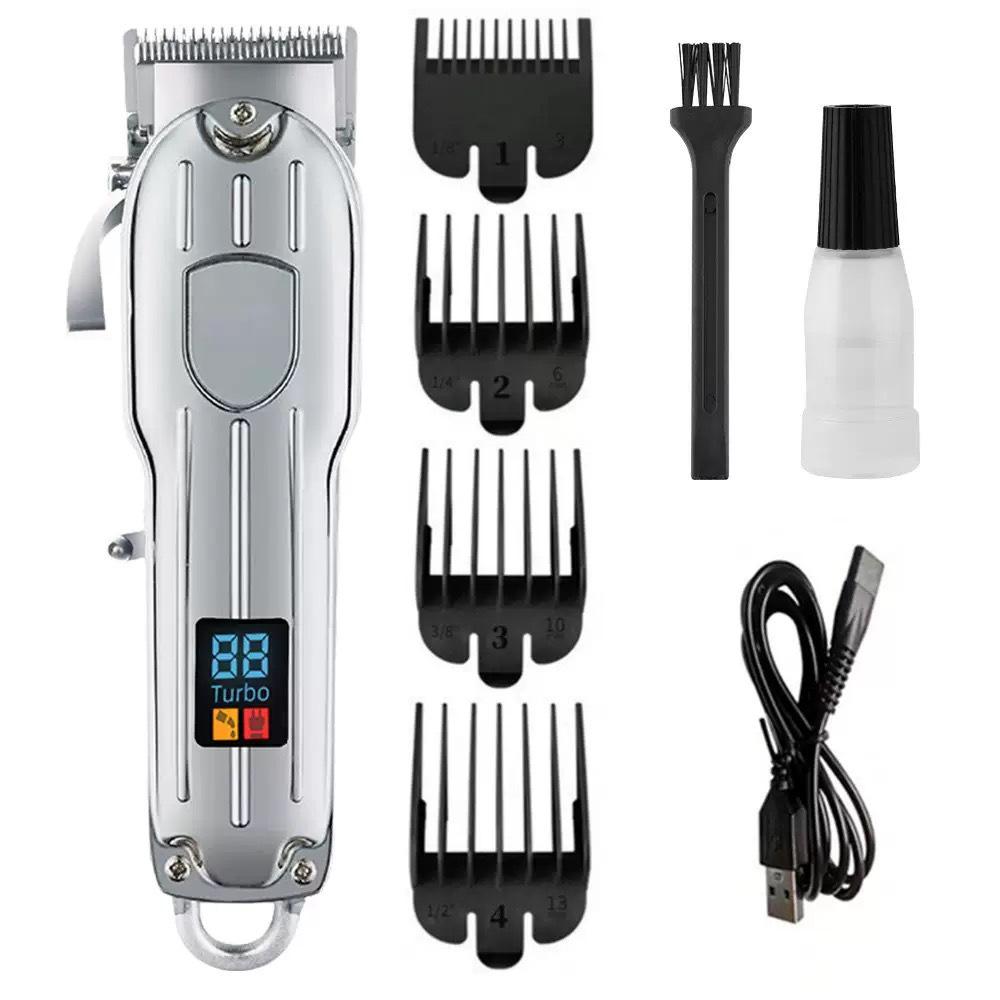 Leistungsstarker Professioneller Haarschneider für Männer - Elektrischer Trimmer mit Digitalanzeige für Carving, Glatze und Öl-Köpfe