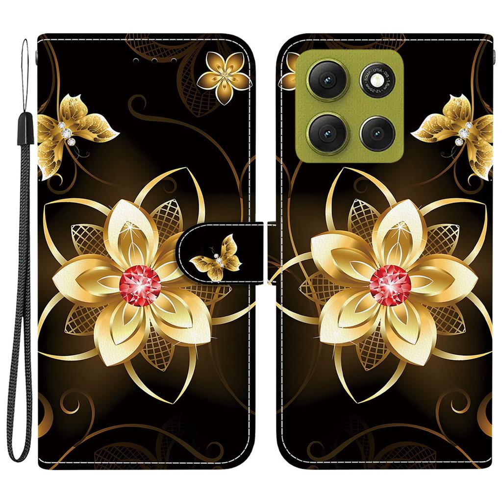 For Motorola Moto G86 5G Case Pattern Printing Leather Flip Wallet Phone Cover with Lanyard