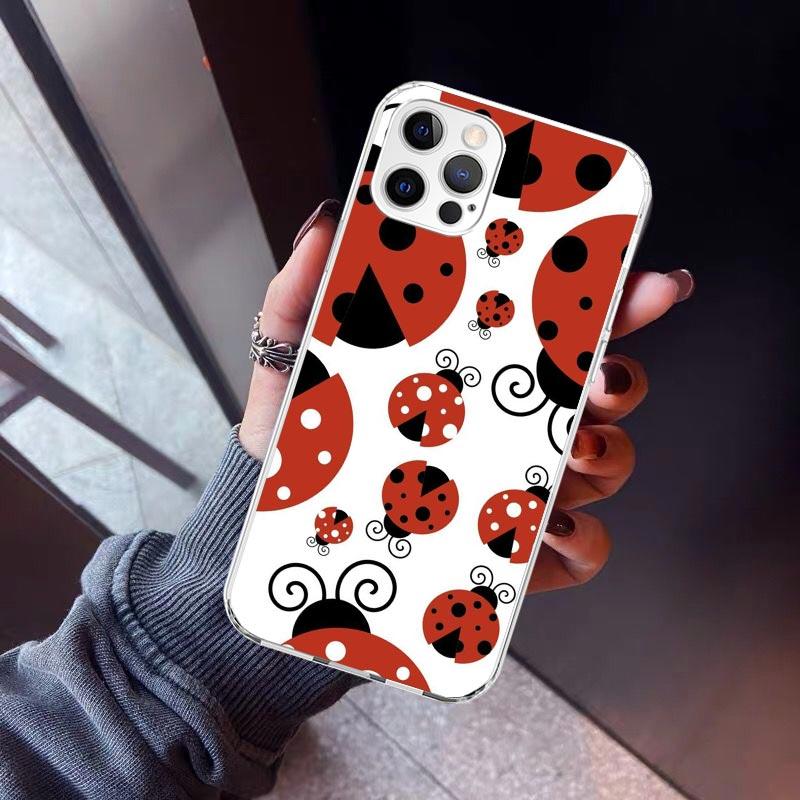 Insect Seven-Star ladybug Phone Case For iPhone 17 Air 11 13 Mini 14 15 Plus 16 12 Pro Max 16E SE 7 8 Pattern Soft TPU Back Cove