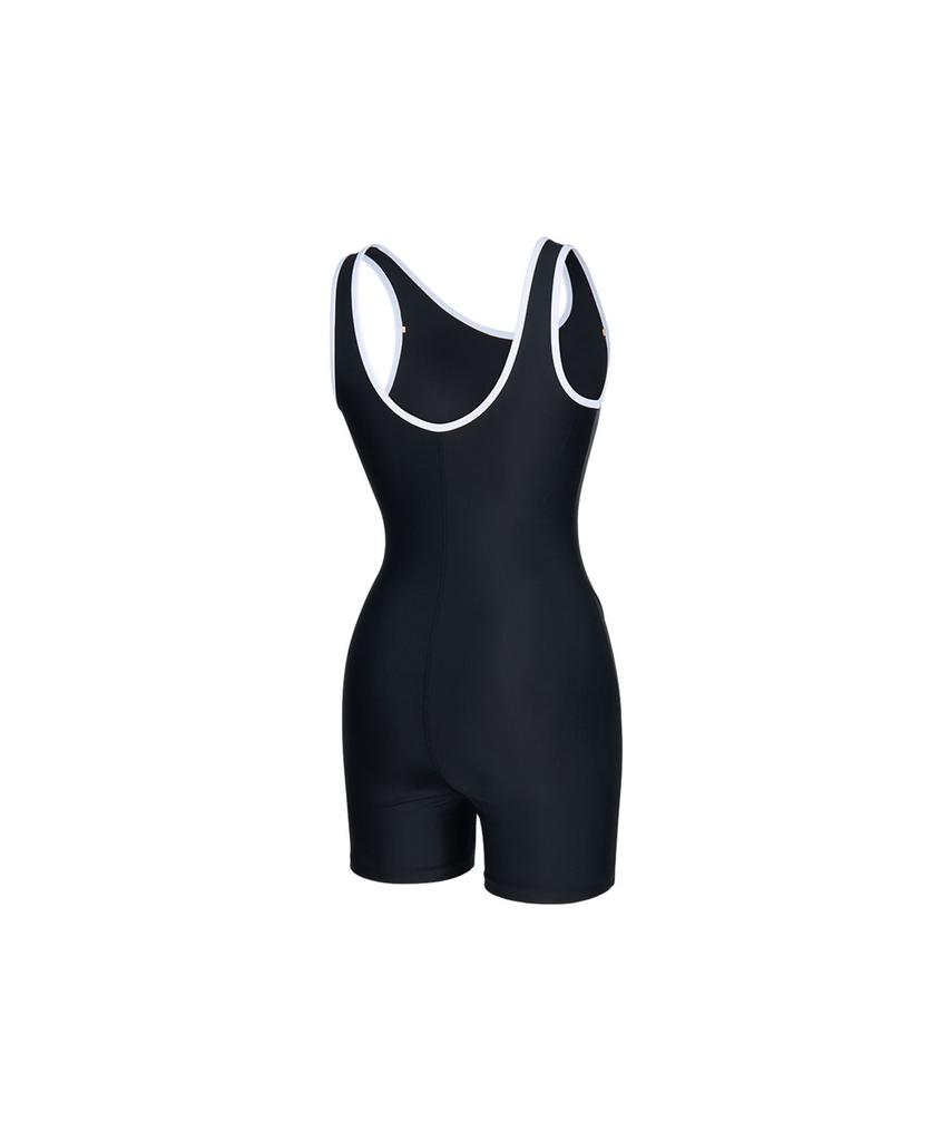 Lenomasuyeongbog Women'S Basic 2-Part Half Swimsuit Black Rn-Ls2F561-Bk