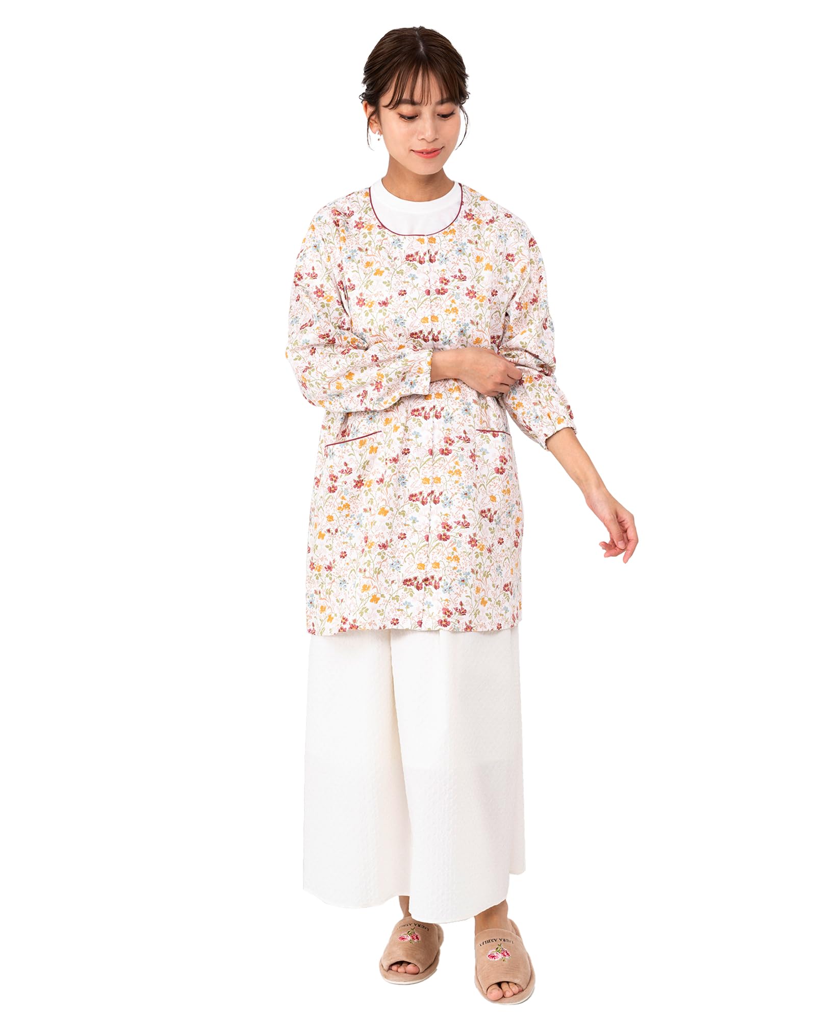 

Naigai Laura Ashley Floral Multiple with Nordic 70283022 Free Size Apron, Print, Stylish, Styles, Pockets, Style, Gardening, Kitchen, Yukata, Nursery,
