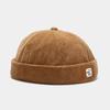 Cappello senza visiera stile giapponese Cappello da docker in velluto a coste con lettera Cappello senza visiera Cappelli a cuffia Regolabile Cappello da proprietario da marinaio Uomo e Donna
