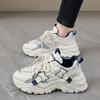 Women Summer Platform Shoes Mesh Surface Internet Celebrity Thick Sole Height Increasing White Dad Sneakers Casual Running