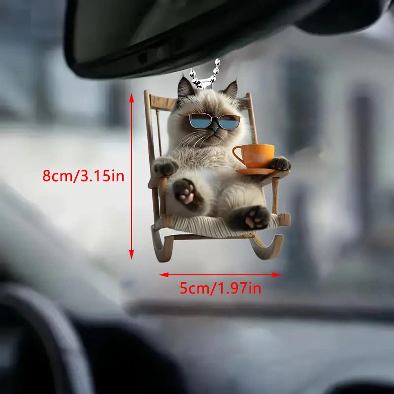 Cute Cat Acrylic Keychain Backpack Car Hanging Animal Keyring Pendant Decorative Accessories Ornament Gifts Kids