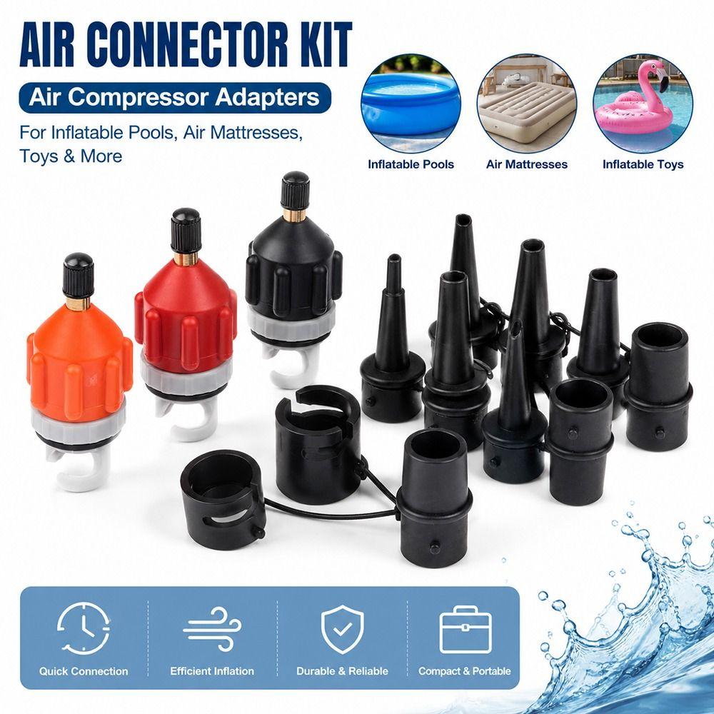 1Set Strong Sealing Air Valve Adaptor PVC ABS Pump Valve Adapter  for Inflatable Pool Air Bed