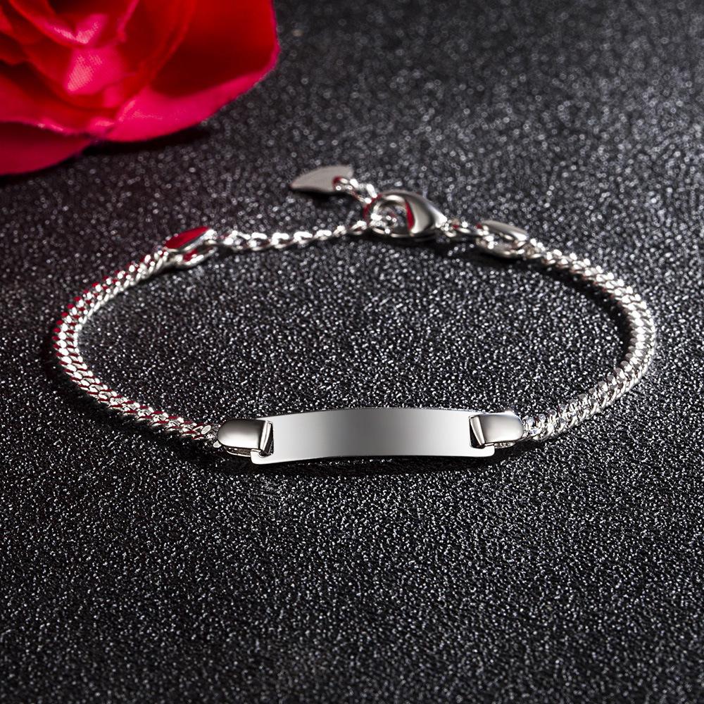 Cuban Chain Bracelet, White Copper, Nickel-Free Electroplated Micron Rhodium Gold, Women'S And Men'S Couples' Children'S Silver Jewelry.