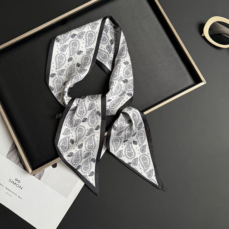 Silk scarf long strip high-end new decorative scarf multi-purpose headscarf headband tied bag streamer silk scarf belt