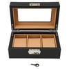 Watch Display Holder Stylish Light Luxury 3 Slots Lockable Dustproof Watch Case with Glass Plate