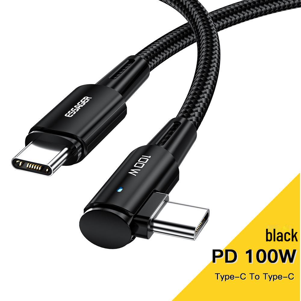 Essager Dual Type-C Elbow PD100W Fast Charging Cable for Laptops