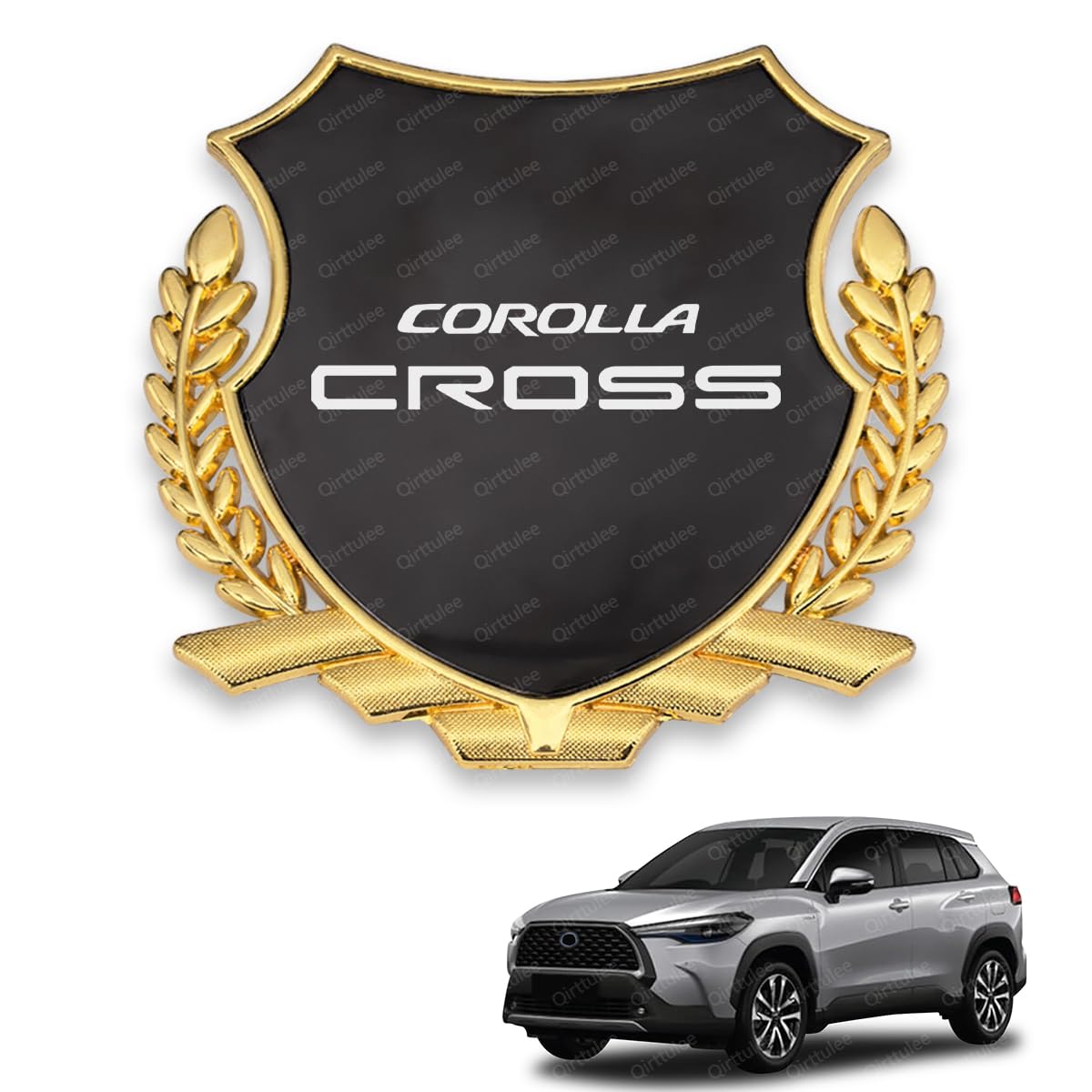 

Corolla Cross Metal Car Sticker Decal for Corolla Cross Decorative Car Logo Sticker Mirror Corolla Emblem, ZSG10, ZVG1, MXGA1, (Gray Finish, Cross) серый