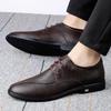 Men's Breathable Top Layer Leather Shoes - Large & Small Sizes, Soft Sole, Suitable for Business Casual & Wedding