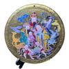 Brass Exquisite Hand-Painted Fortune, Prosperity Longevity Three-Star Blessing Flat Feng Shui Ornament Hanging Decoration23CM