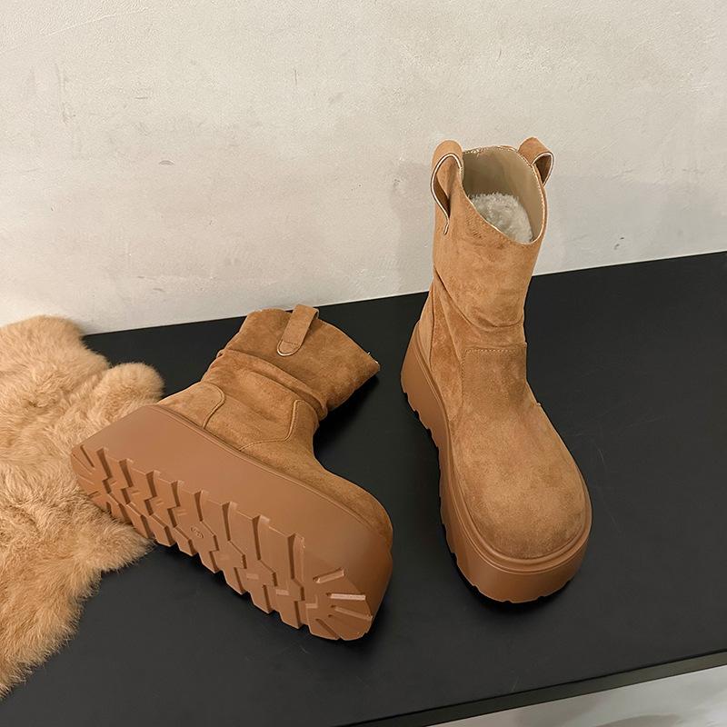 Thick-soled small man heightening retro short boots women's new autumn and winter explosion Maillard boots short Martin boots