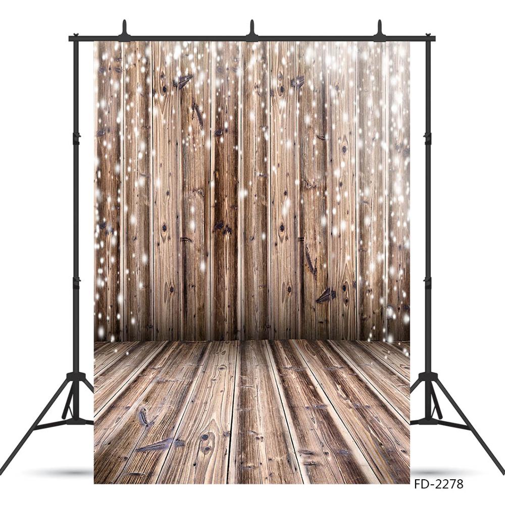 Christmas Wooden Floor Glitter Photographic Backgrounds for Photo Studio 3D Vinyl Cloth Photography Backdrops for Baby Children