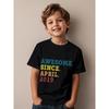 European sizes Kids' Birthday T-Shirt - Boys & Girls White Short Sleeve Top with Birth Year Print, Birthday Party Outfit & Casual Attir