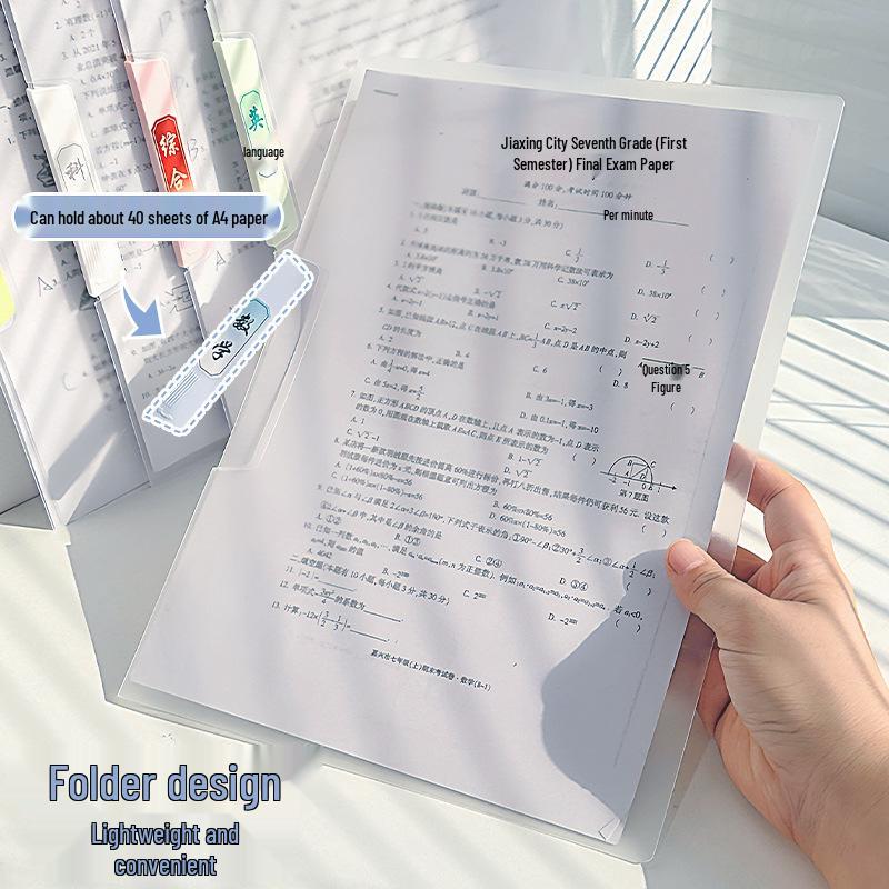 Thickened Double Rod Test Paper Organizer - Large Capacity File Bag with Pull Rod for Student Swivel Folders