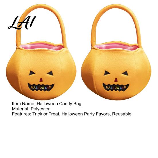 Halloween Party Favor Bags Pumpkin Candy for Kids Reusable Trick or Treat Holiday Gift Containers Bucket Cute Handbag with Handle Favors Baskets