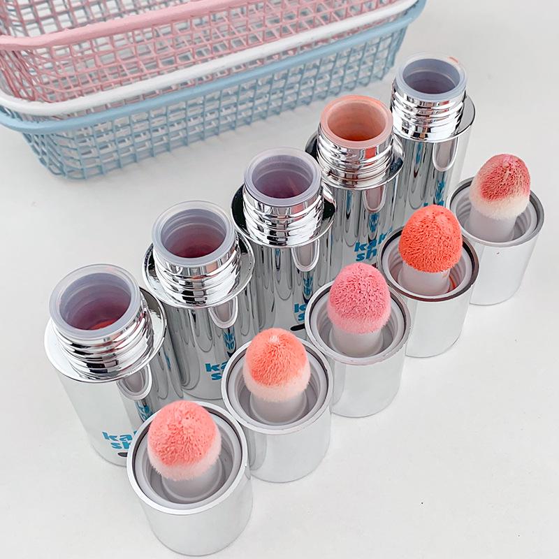 Energetischer flüssiger Rouge mit roter Schwammspitze - Koreanischer wässriger Glanz, natürliche Farbe & schimmernd mit niedriger Sättigung