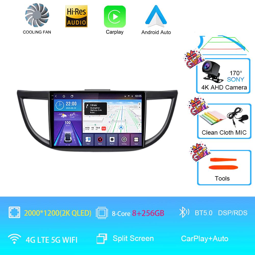 Android 14 Car Radio For Honda CRV CR-V 4 RM RE 2011 - 2018 Auto Multimedia Video Player Navigation stereo GPS QLED TouchScreen