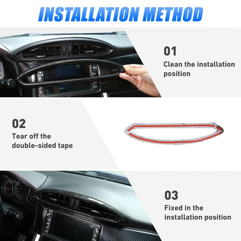 För Toyota 86/Subaru BRZ 2012-2020 ABS Kolfiber Interiörsats Instrumentbräda Mittkonsol Växelspakspanel Skydd Dekaler