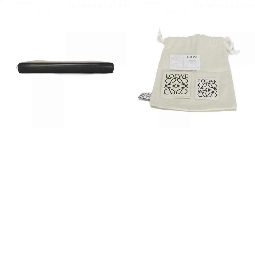 Used 12695 Zip Around Wallet 109N54.F13 7940 White Smooth Calfskin Zip Around Anagram Embossed Black Unisex from Japan