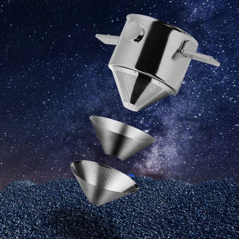 Stainless Steel Small Angel Coffee Drip Filter Foldable Portable Hand-held Hanging Ear Filter Cup Extraction Filter Mesh Dripper