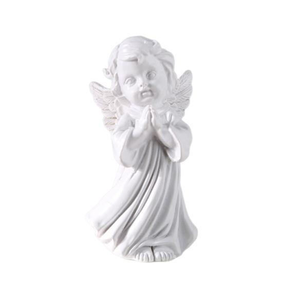 huaqianguhh Resin Cherubs Figurine, White Angel Statue, Garden Praying Cherub Sculpture, Indoor Outdoor Home Decoration, Cute Adorable Angle Sculpture