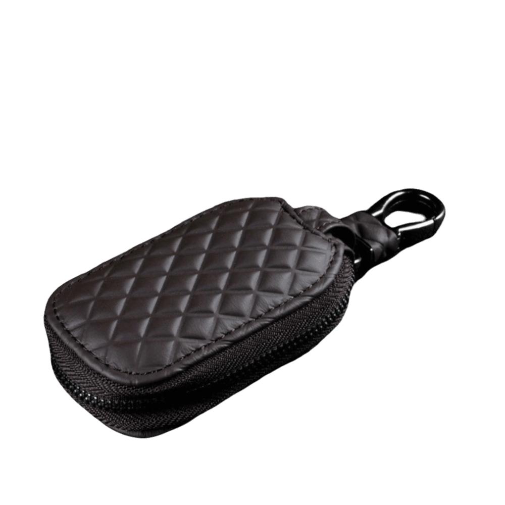 Zipper Key Pouch Leather Keys Organizer Durable Car Key Case