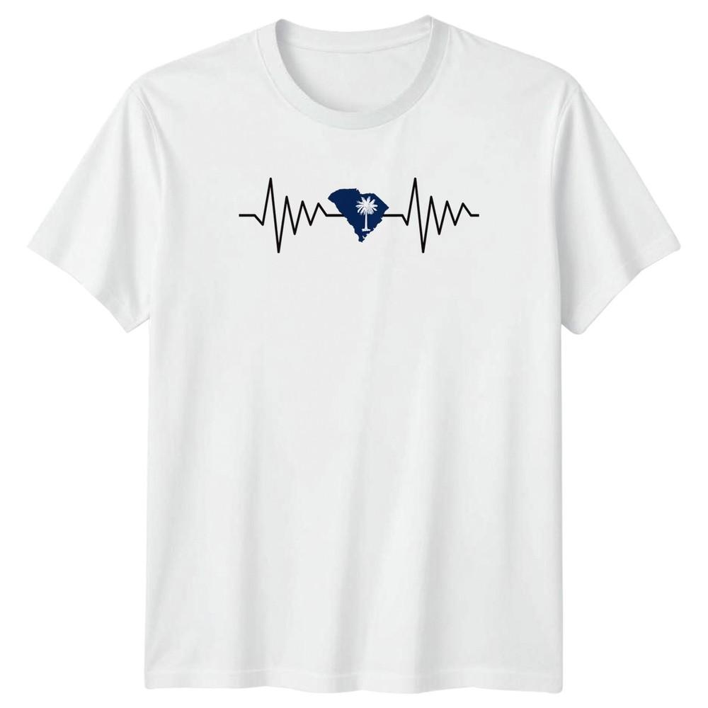 South Carolina Heartbeat TShirt EKG SC Pride Birthday Gift For Him And Her S