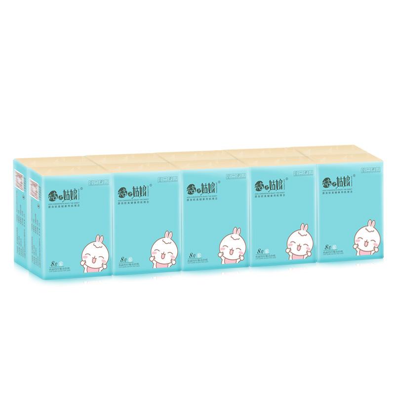 10 Pack Cute Printed Handkerchief Portable Small Bag Face Towel Natural Wood Pulp Napkin Tissue