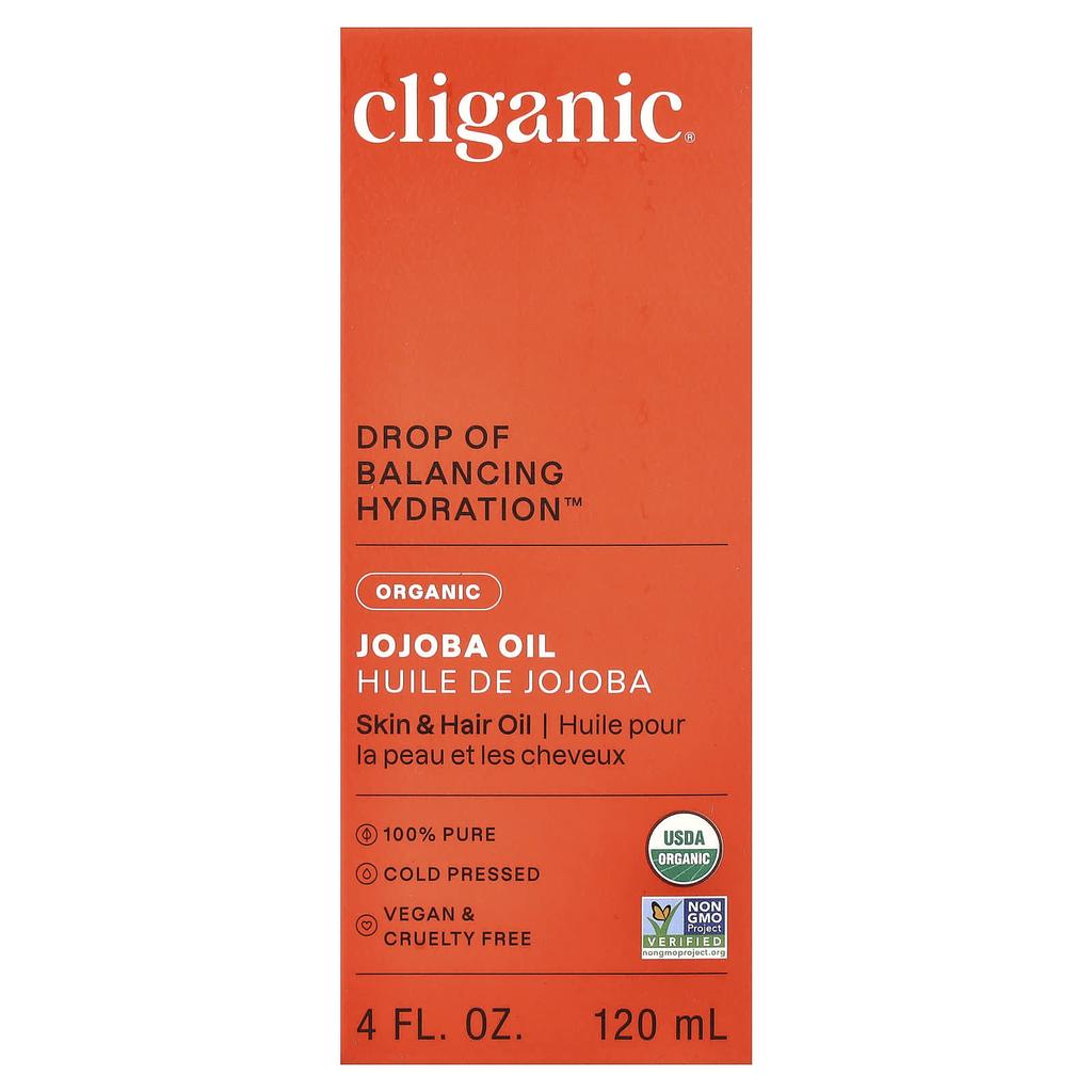 Cliganic Økologisk jojobaolje, 4 fl oz (120 ml)